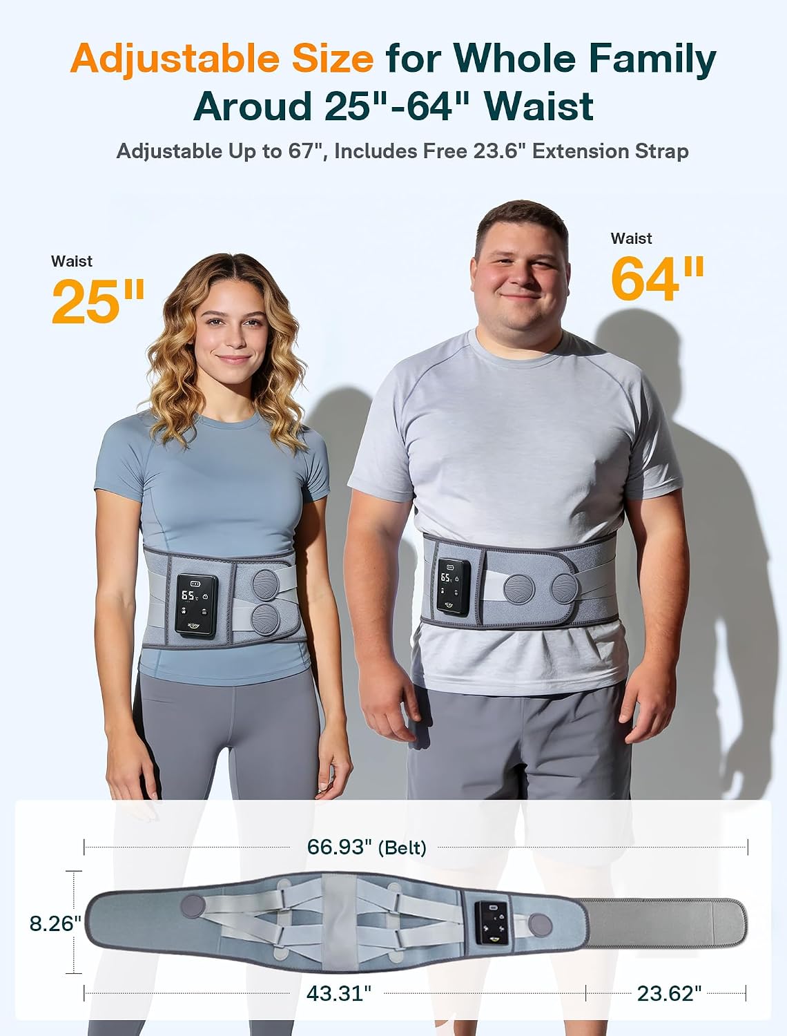 کمربند حرارتی ماساژور کمر ALLJOY مدل Cordless Heating Pad | پد گرمایشی شارژی با ماساژ لرزشی و پشتیبانی ستون فقرات