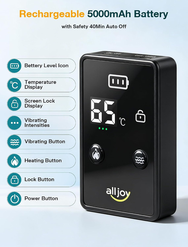 کمربند حرارتی ماساژور کمر ALLJOY مدل Cordless Heating Pad | پد گرمایشی شارژی با ماساژ لرزشی و پشتیبانی ستون فقرات