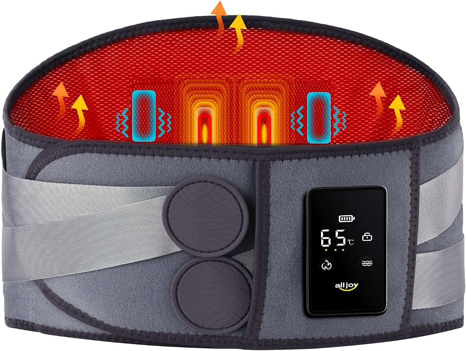 کمربند حرارتی ماساژور کمر ALLJOY مدل Cordless Heating Pad | پد گرمایشی شارژی با ماساژ لرزشی و پشتیبانی ستون فقرات