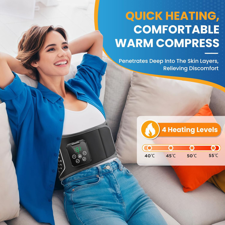 کمربند حرارتی ماساژور کمر Sika deer مدل Airbag Lumbar Belt | پد گرمایشی شارژی با ماساژ کیسه هوایی، لرزشی و گرمایش چندمرحلهای