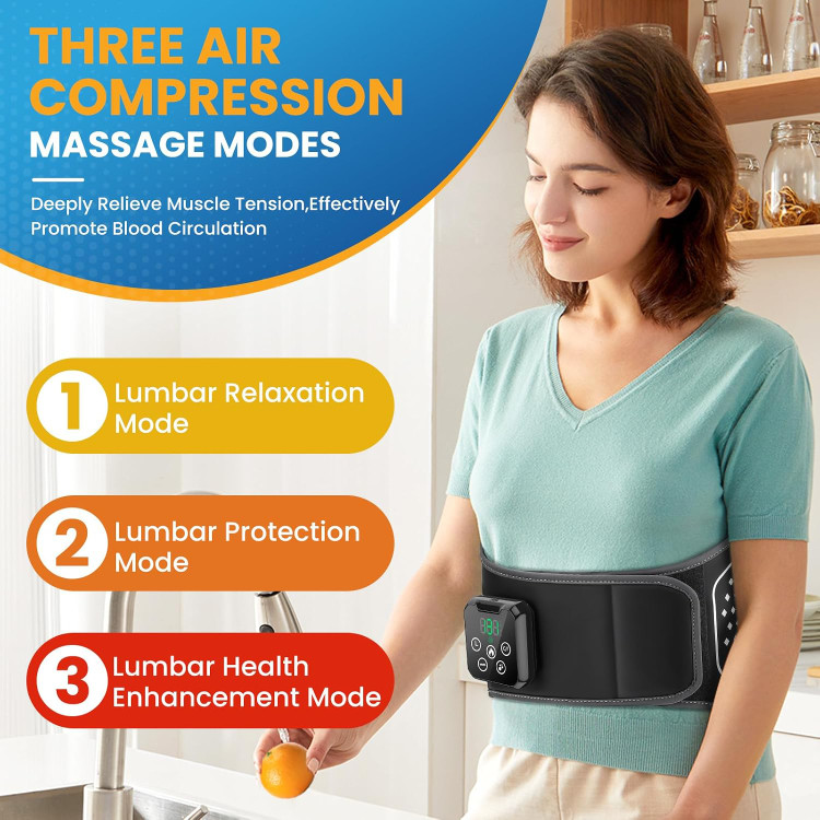 کمربند حرارتی ماساژور کمر Sika deer مدل Airbag Lumbar Belt | پد گرمایشی شارژی با ماساژ کیسه هوایی، لرزشی و گرمایش چندمرحلهای